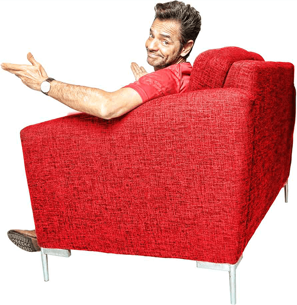 DERBEZ RED SOFA
