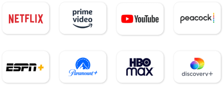 Netflix, Prime Video, YouTube, Peacock streaming apps